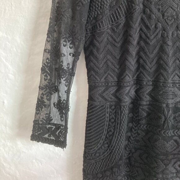 Isabel Marant for H&M Boho Dress in Black Lace Pattern sz 8 - Picture 3 of 6